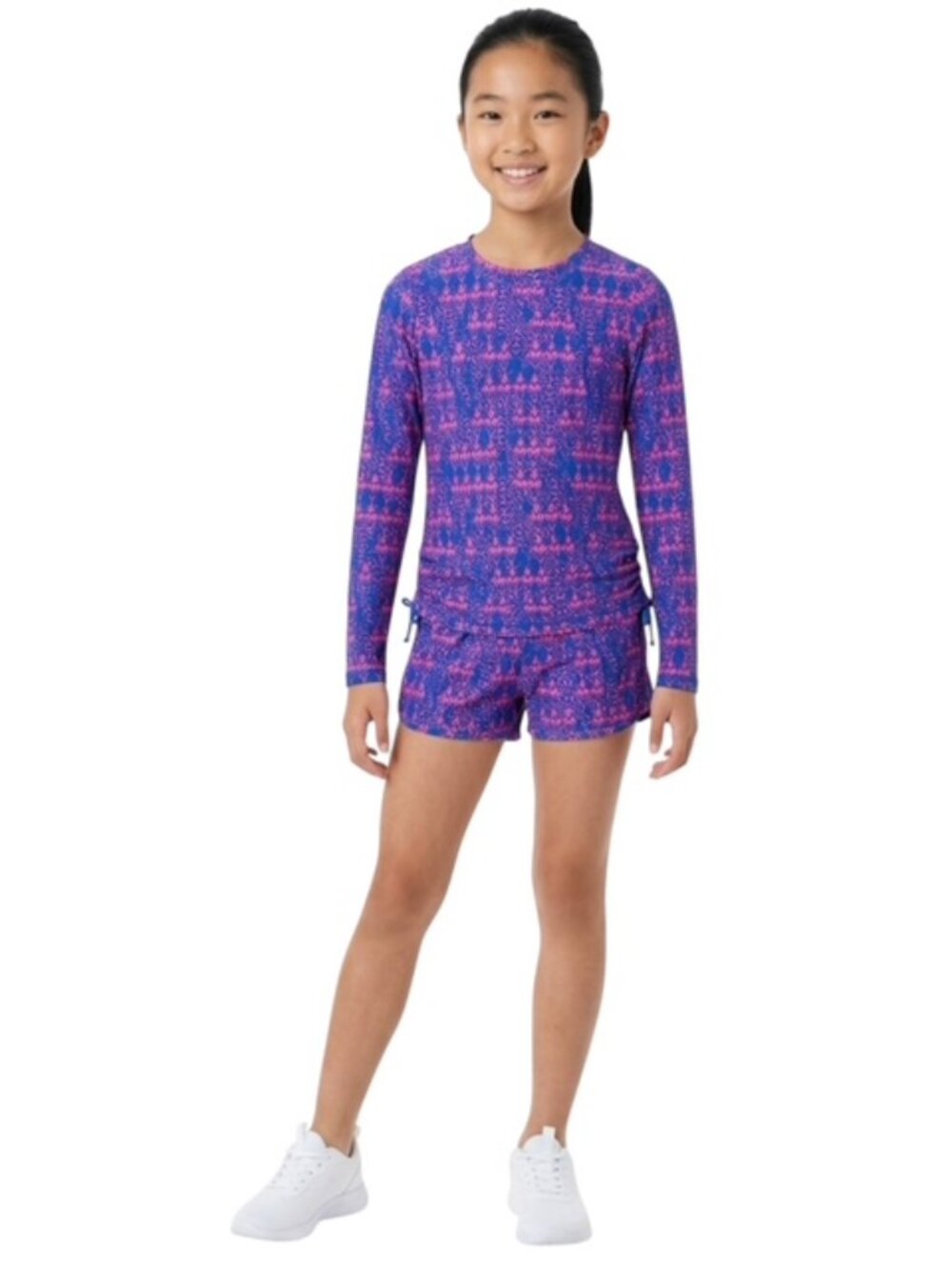 Coolibar Girl Size Large Long Sleeve Rashguard Swim Top EUC